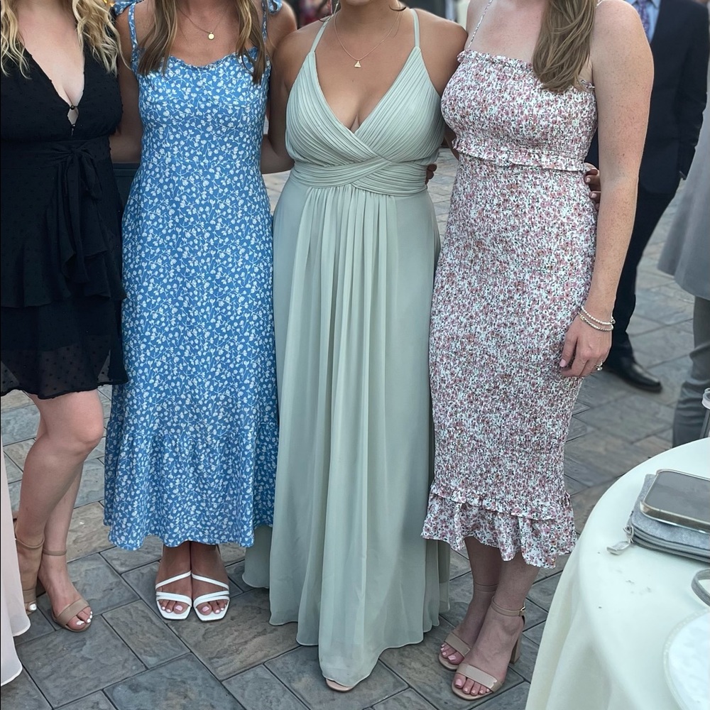 Sage Green Birdy Grey Bridesmaids Dress - Medium